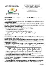 Đề thi học sinh giỏi trại hè Hùng Vương môn Hóa học Lớp 10 năm 2019 - Sở giáo dục và đào tạo Sơn La